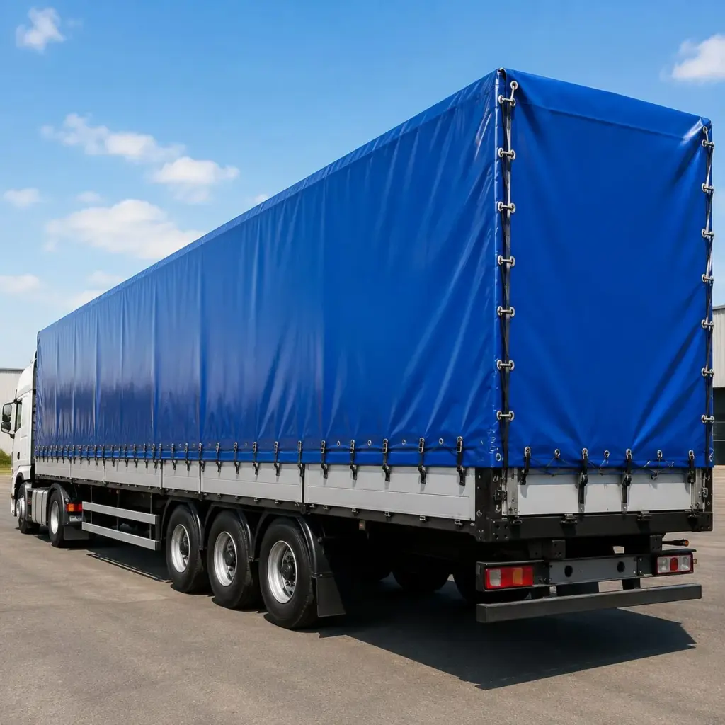 Bâche de camion sur mesure sur une semi-remorque