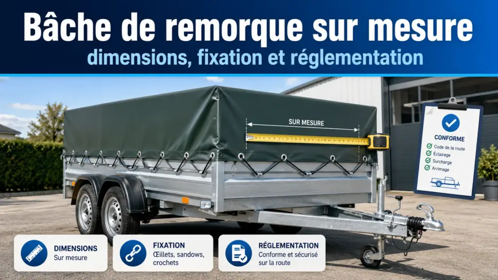 Bâche de remorque PVC sur mesure couvrant un chargement