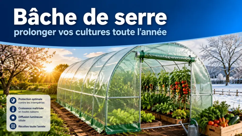 Bâche de serre de jardin transparente sur des cultures